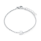 Stainless Steel Block Initial Bracelet