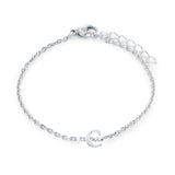 Stainless Steel Block Initial Bracelet