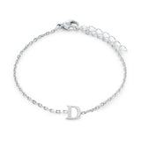 Stainless Steel Block Initial Bracelet