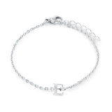 Stainless Steel Block Initial Bracelet