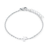 Stainless Steel Block Initial Bracelet