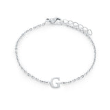Stainless Steel Block Initial Bracelet