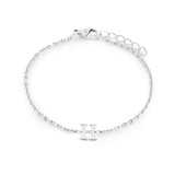 Stainless Steel Block Initial Bracelet