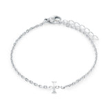 Stainless Steel Block Initial Bracelet