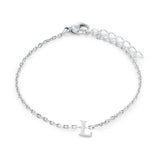 Stainless Steel Block Initial Bracelet