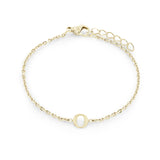 Gold IP Stainless Steel Block Initial Bracelet