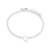 Stainless Steel Block Initial Bracelet