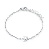 Stainless Steel Block Initial Bracelet
