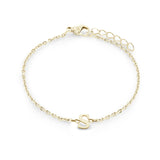 Gold IP Stainless Steel Block Initial Bracelet