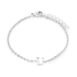 Stainless Steel Block Initial Bracelet