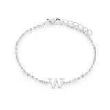 Stainless Steel Block Initial Bracelet