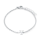 Stainless Steel Block Initial Bracelet
