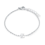 Stainless Steel Block Initial Bracelet