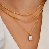 Square Mother-of-Pearl Necklace