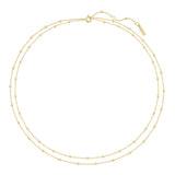 Double Chain Bead Station Necklace