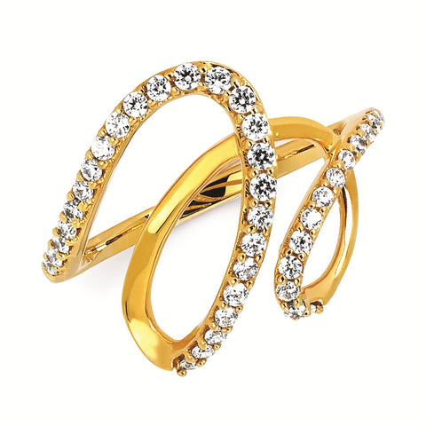 Diamond & Yellow Gold Loop Ring