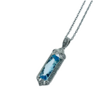 Blue Topaz & Diamond Vintage Necklace