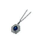 Blue Sapphire & Diamond Necklace