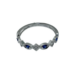 Infinity style Gemstone and Diamond Stackable Bands in 14kt