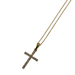 Diamond & Yellow Gold Cross Pendant Necklace