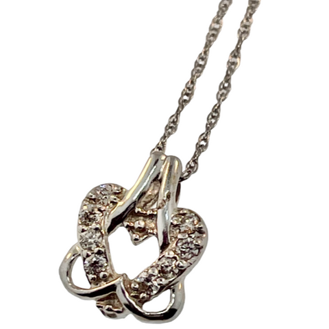 Diamond Interlocking Hearts Pendant