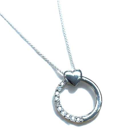 White Gold Diamond Heart Pendant