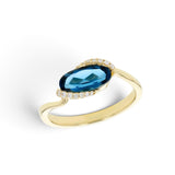 London Blue Topaz and Diamond Ring