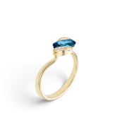 London Blue Topaz and Diamond Ring