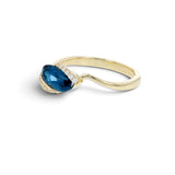London Blue Topaz and Diamond Ring