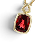 Garnet & Diamond Pendant Necklace