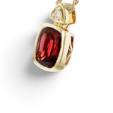 Garnet & Diamond Pendant Necklace