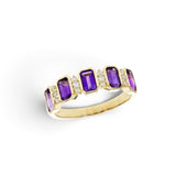 Amethyst and Diamond Ring