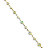 Ethiopian Opal & White Zircon Bracelet