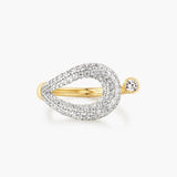 Gold Pavé Knot Adjustable Ring