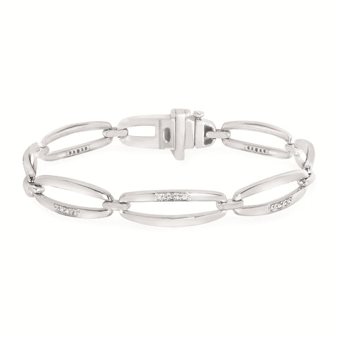 Diamond Sterling Silver Bracelet