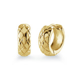 Stainless Steel Criss-Cross Cut Huggie Earrings