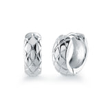 Stainless Steel Criss-Cross Cut Huggie Earrings