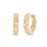 Stainless Steel Criss-Cross Cut Huggie Earrings