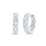 Stainless Steel Criss-Cross Cut Huggie Earrings