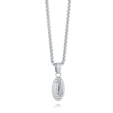 Stainless Steel Football Pendant Necklace