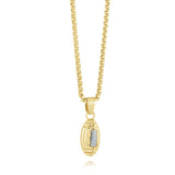 Stainless Steel Football Pendant Necklace