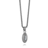 Stainless Steel Football Pendant Necklace