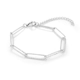 Stainless Steel Sparkle Oval Bracelet