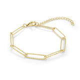 Stainless Steel Sparkle Oval Bracelet