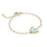 Stainless Steel Mother of Pearl Butterfly Bracelet