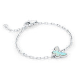 Stainless Steel Mother of Pearl Butterfly Bracelet