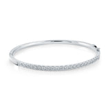 Stainless Steel White CZ Bangle Bracelet