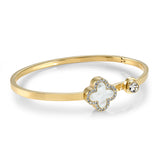 Stainless Steel Luck Clover Bangle