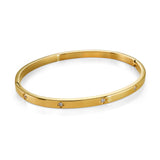 Stainless Steel 4mm White CZ Bangle Bracelet