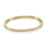 Stainless Steel Double Row Cubic Zirconia Bangle Bracelet